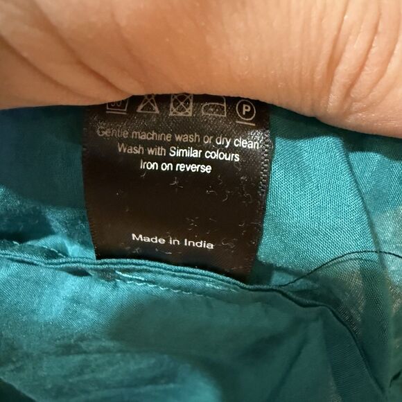 ME+EM Womens Blouse Size 10 Cotton Silk Classic Collar Button Front Long Sleeve - Picture 7 of 8